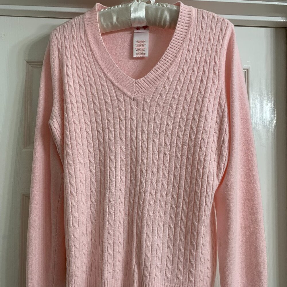 ES Sutton Brand Women's Light Pink Sweater, Size Medium